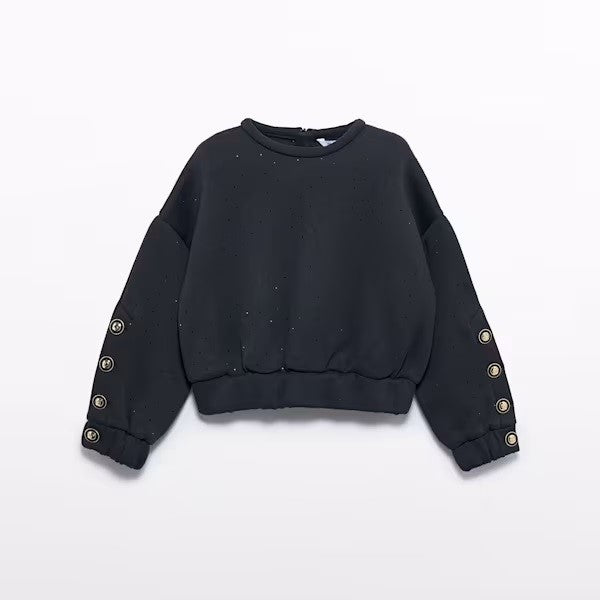 Abel & Lula Kışlık Kız Uzun Kol Sweatshirt Siyah