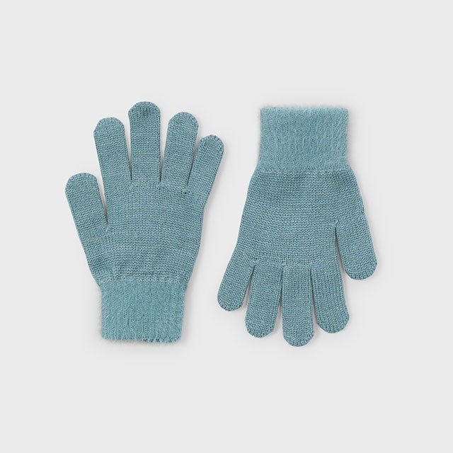 Mayoral Kışlık Kız Kürklü Örme Eldiven Yeşil