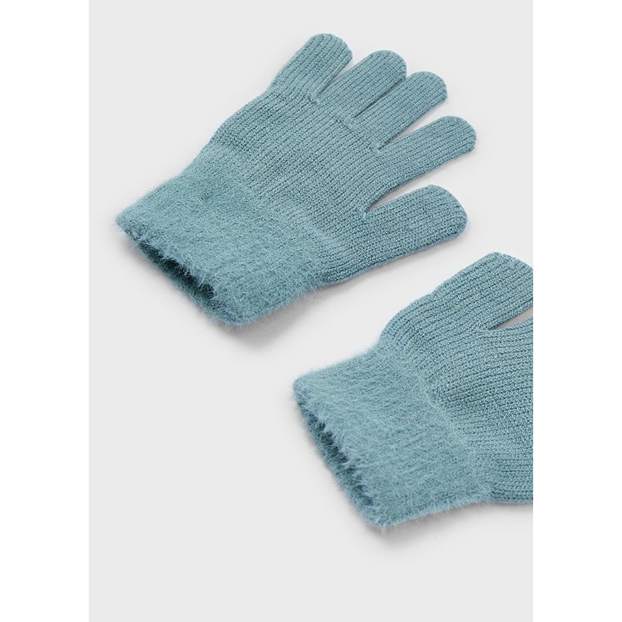 Mayoral Kışlık Kız Kürklü Örme Eldiven Yeşil