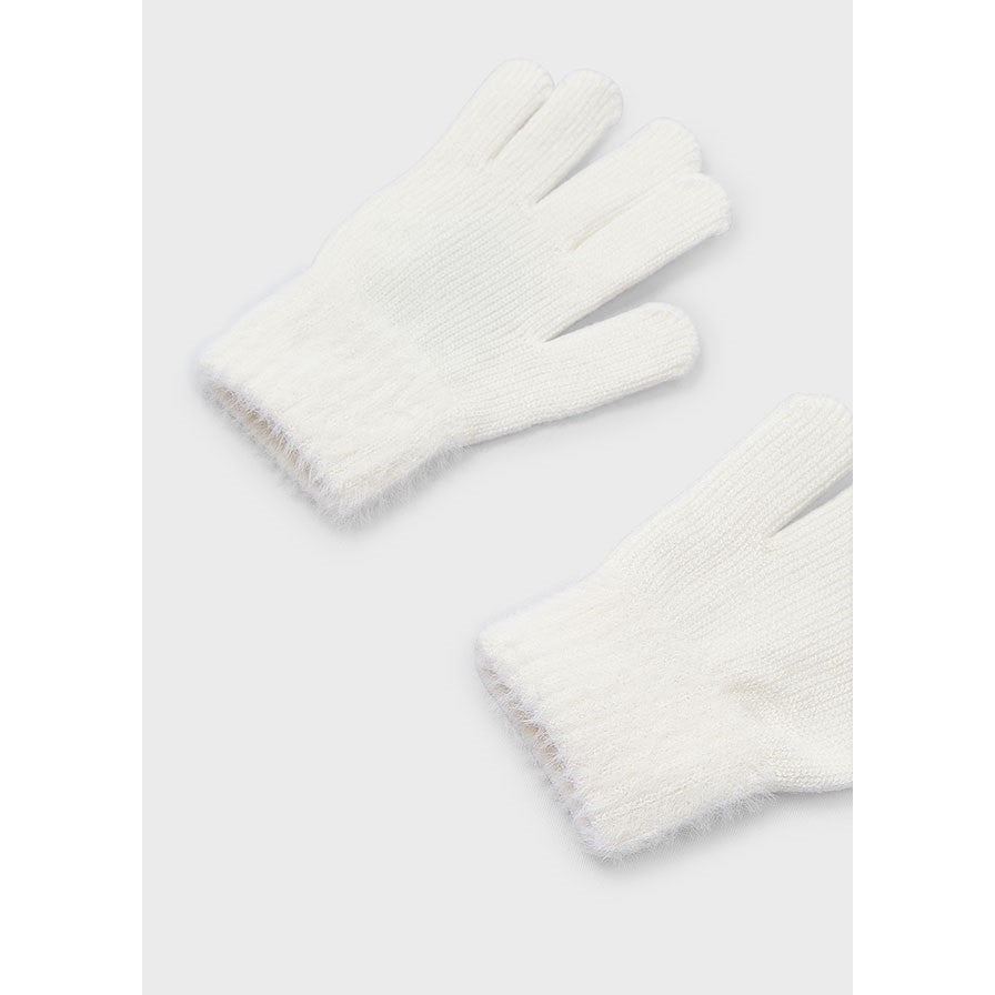 Mayoral Kışlık Kız Kürklü Örme Eldiven Ekru