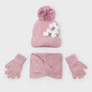 Mayoral Kışlık Kız Örme Atkı Bere Eldiven Üçlü Set Pembe