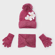 Mayoral Kışlık Kız Örme Atkı Bere Eldiven Üçlü Set Kırmızı