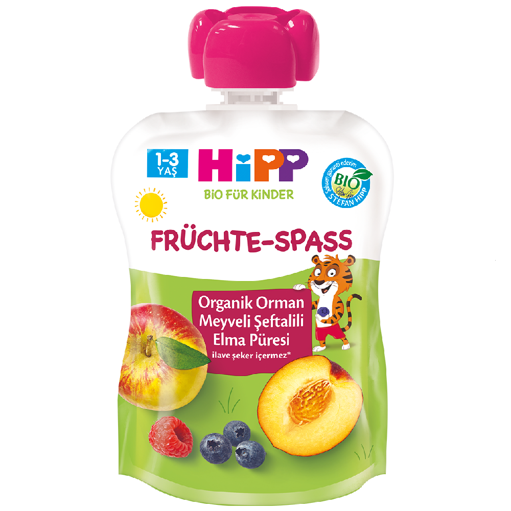 Hipp Organik Orman Meyveli Şeftalili Elma Püresi 100 gr