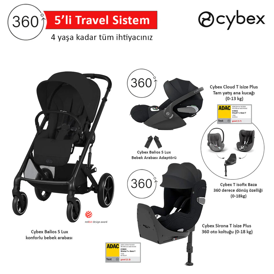 Cybex Balios S Lux Cloud T Plus Baza Sirona T Plus Black Set