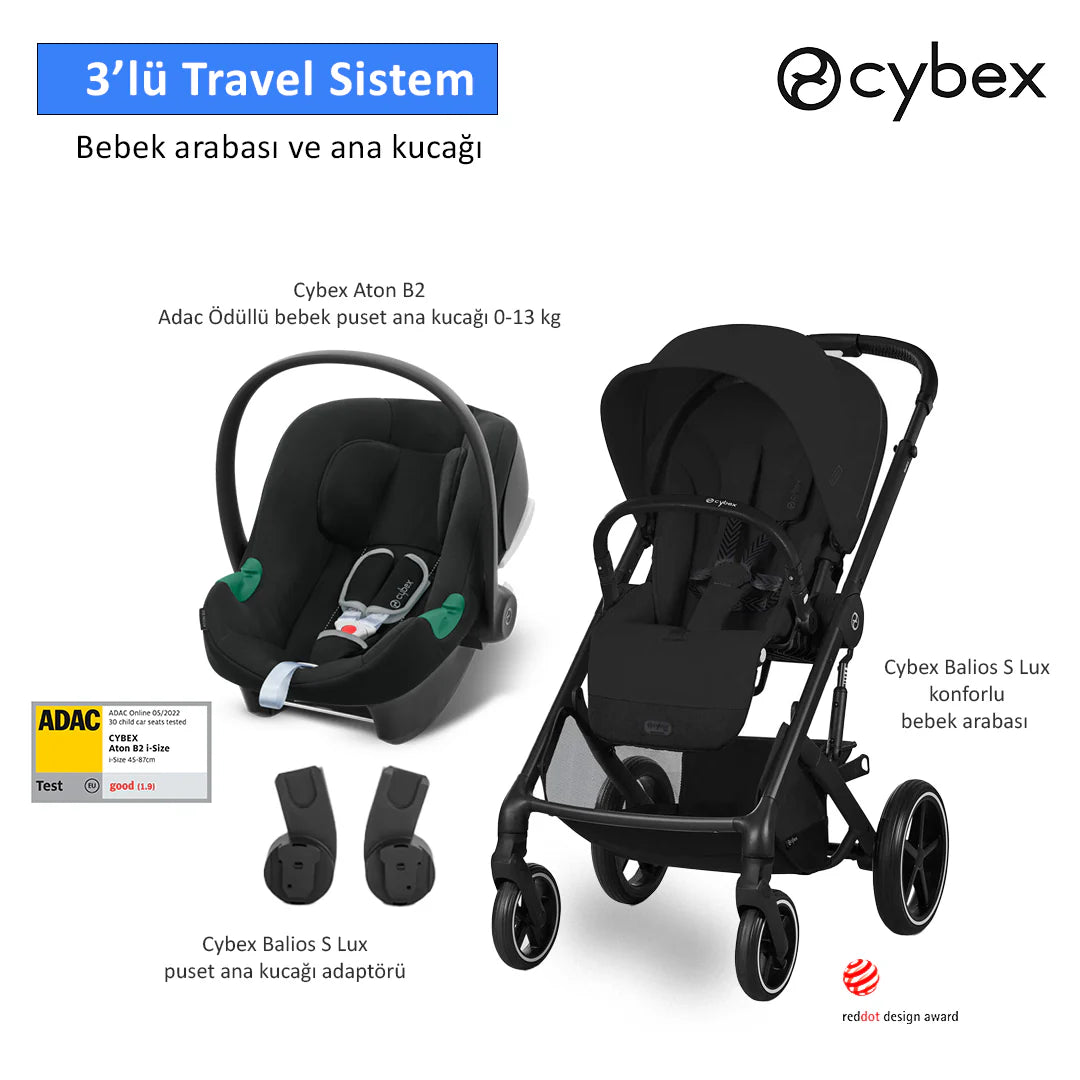 Cybex Balios S Lux Aton B2 Bebek Arabası Black Set