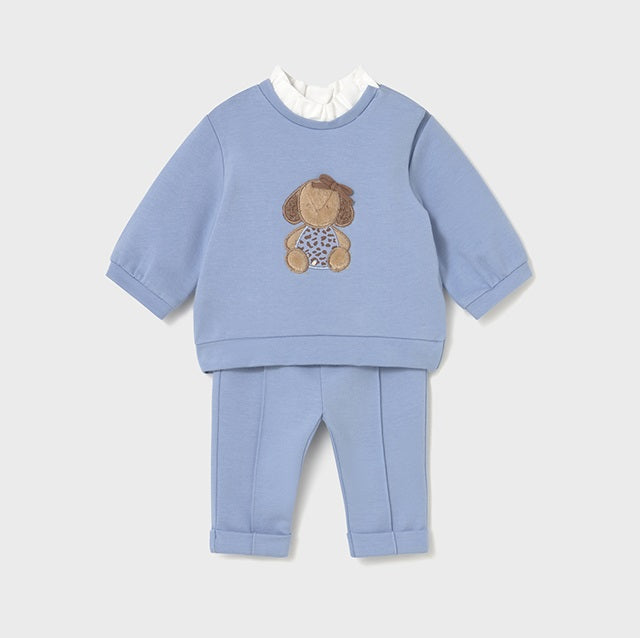 Mayoral Kışlık Kız Bebek Sweatshirt Pantolon Set Mavi