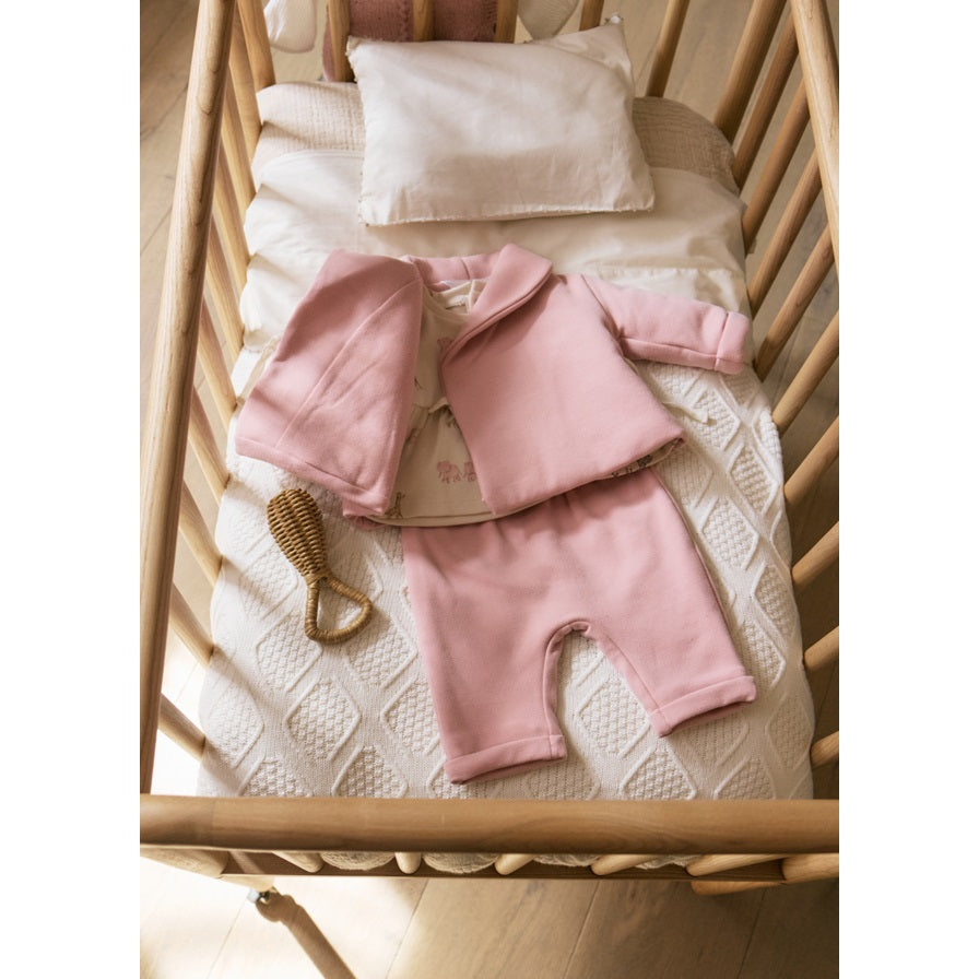 Mayoral Kışlık Kız Bebek Sweatshirt Eşofman Ceket Set Pembe