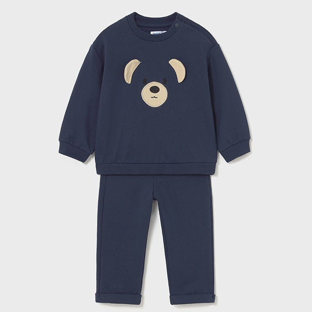 Mayoral Kışlık Erkek Bebek Yumuşak Sweatshirt Pantolon 2'li Set Lacivert