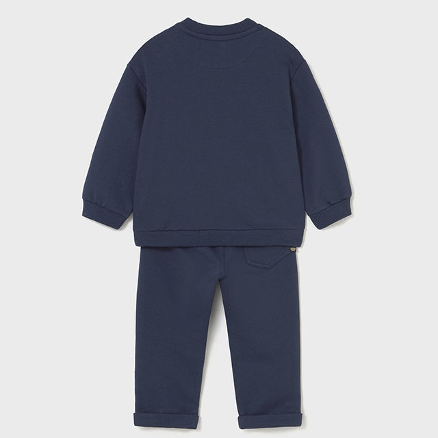 Mayoral Kışlık Erkek Bebek Yumuşak Sweatshirt Pantolon 2'li Set Lacivert