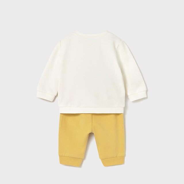 Mayoral Kışlık Erkek Bebek Sweatshirt Eşofman Dörtlü Set Sarı