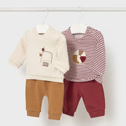 Mayoral Kışlık Erkek Bebek Sweatshirt Eşofman Dörtlü Set Turuncu