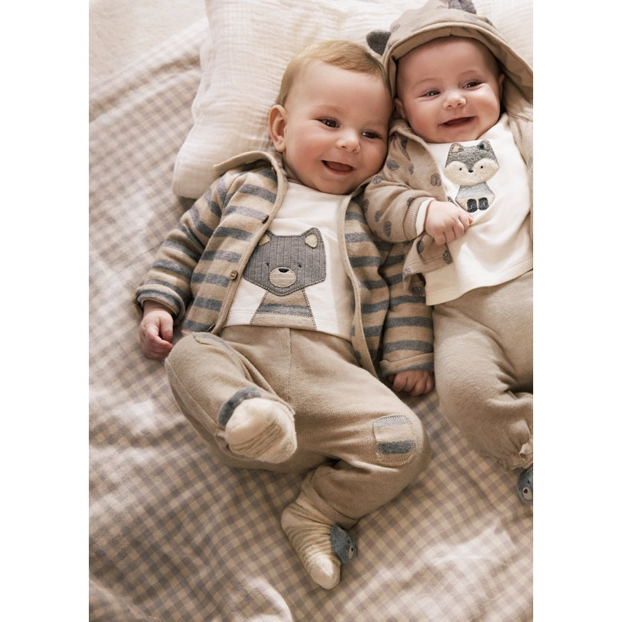 Mayoral Kışlık Erkek Bebek Ceket Bluz Eşofman Set Bej