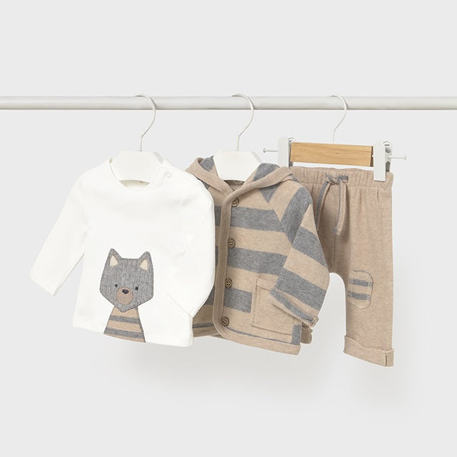 Mayoral Kışlık Erkek Bebek Ceket Bluz Eşofman Set Bej