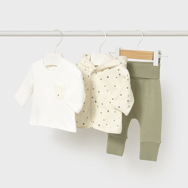 Mayoral Kışlık Kız Bebek Ceket Bluz Eşofman Set Ekru