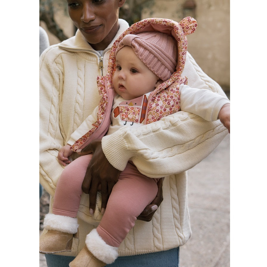 Mayoral Kışlık Kız Bebek Anorak Yelek Bluz Eşofman Set Pembe