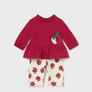 Mayoral Kışlık Kız Bebek Bluz Eşofman Set Kırmızı