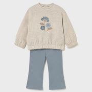 Mayoral Kışlık Kız Bebek Sweatshirt Tayt Pantolon Set Bej
