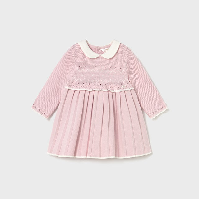 Mayoral Kışlık Kız Bebek Örme Elbise Pembe