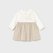 Mayoral Kışlık Kız Bebek Örme Elbise Bej