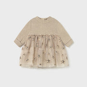 Mayoral Kışlık Kız Bebek Elbise Bej