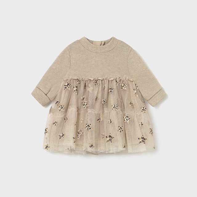 Mayoral Kışlık Kız Bebek Elbise Bej