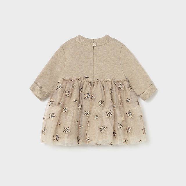 Mayoral Kışlık Kız Bebek Elbise Bej