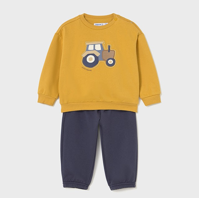 Mayoral Kışlık Erkek Bebek Sweatshirt Eşofman İkili Set Sarı