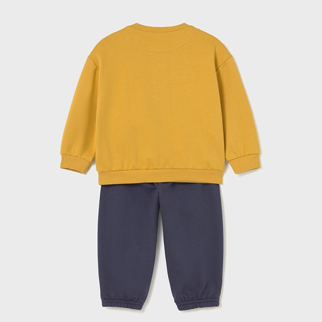 Mayoral Kışlık Erkek Bebek Sweatshirt Eşofman İkili Set Sarı