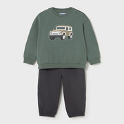 Mayoral Kışlık Erkek Bebek Sweatshirt Eşofman İkili Set Yeşil