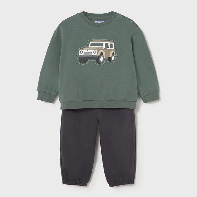 Mayoral Kışlık Erkek Bebek Sweatshirt Eşofman İkili Set Yeşil