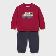 Mayoral Kışlık Erkek Bebek Sweatshirt Eşofman İkili Set Kırmızı