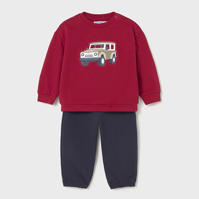 Mayoral Kışlık Erkek Bebek Sweatshirt Eşofman İkili Set Kırmızı