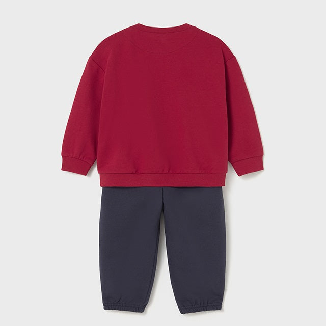 Mayoral Kışlık Erkek Bebek Sweatshirt Eşofman İkili Set Kırmızı