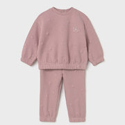 Mayoral Kışlık Kız Bebek Sweatshirt Eşofman İkili Set Pembe