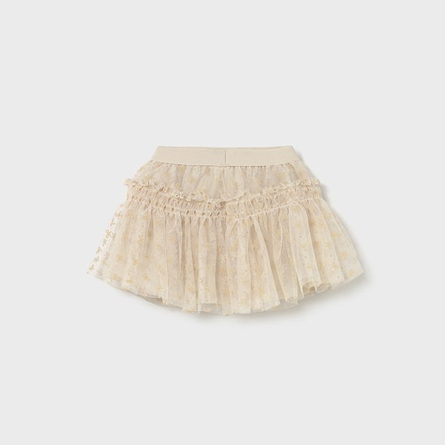 Mayoral Kışlık Kız Bebek Tül Etek Bej