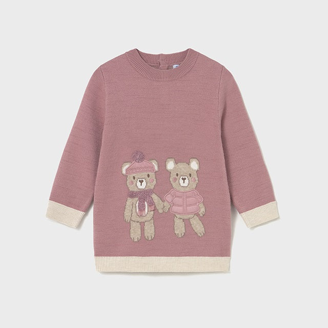 Mayoral Kışlık Kız Bebek Örme Elbise Pembe