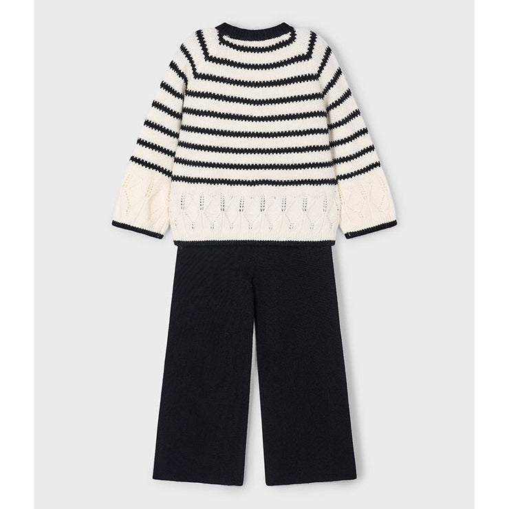 Mayoral Kışlık Kız Örme Sweatshirt Pantolon Set Siyah