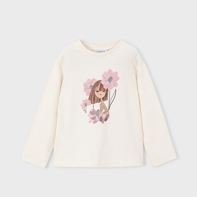 Mayoral Kışlık Kız Uzun Kol T-shirt Tayt Üçlü Set Pembe