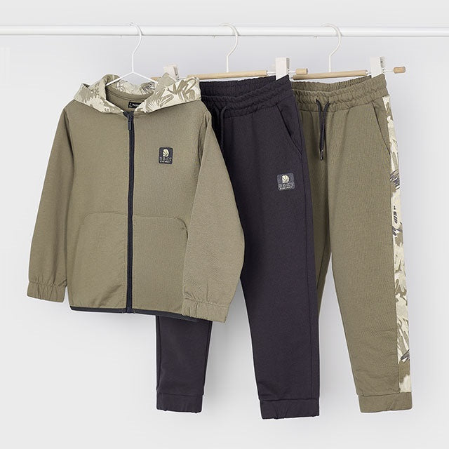 Mayoral Kışlık Erkek Kapşonlu Ceket Eşofman Üçlü Set Kahverengi