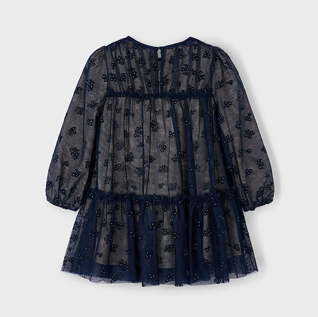Mayoral Kışlık Kız Tül Elbise Lacivert