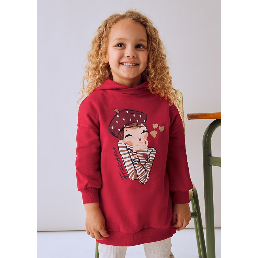 Mayoral Kışlık Kız Kapşonlu Elbise Kırmızı