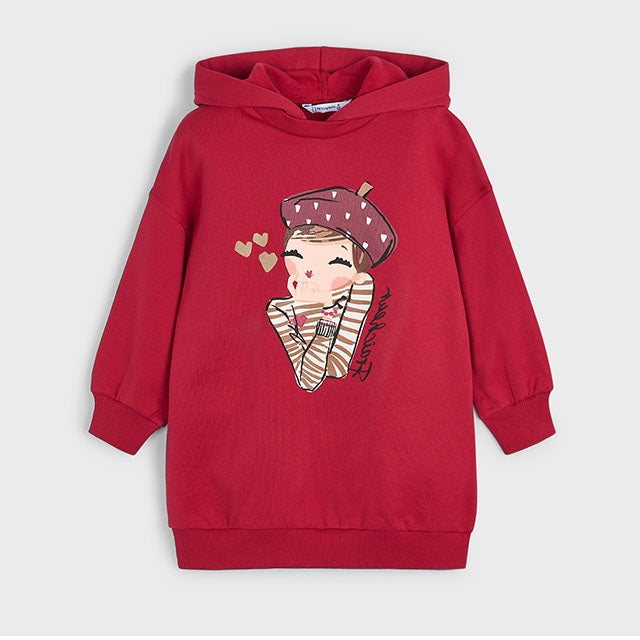 Mayoral Kışlık Kız Kapşonlu Elbise Kırmızı