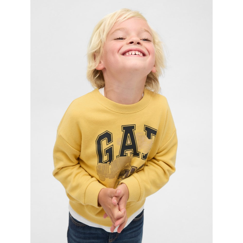 GAP Erkek Çocuk Bisiklet Yaka Sweatshirt Sarı