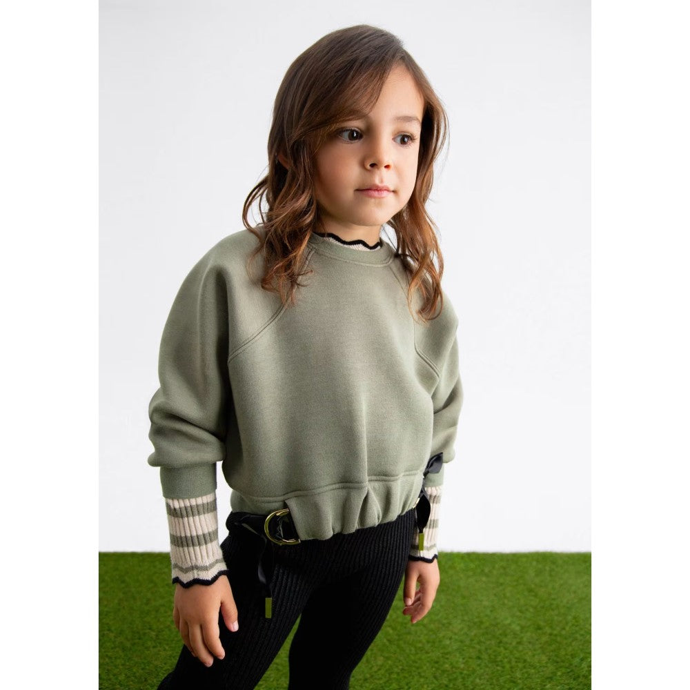 Abel & Lula Kışlık Kız Uzun Kol Sweatshirt Yeşil