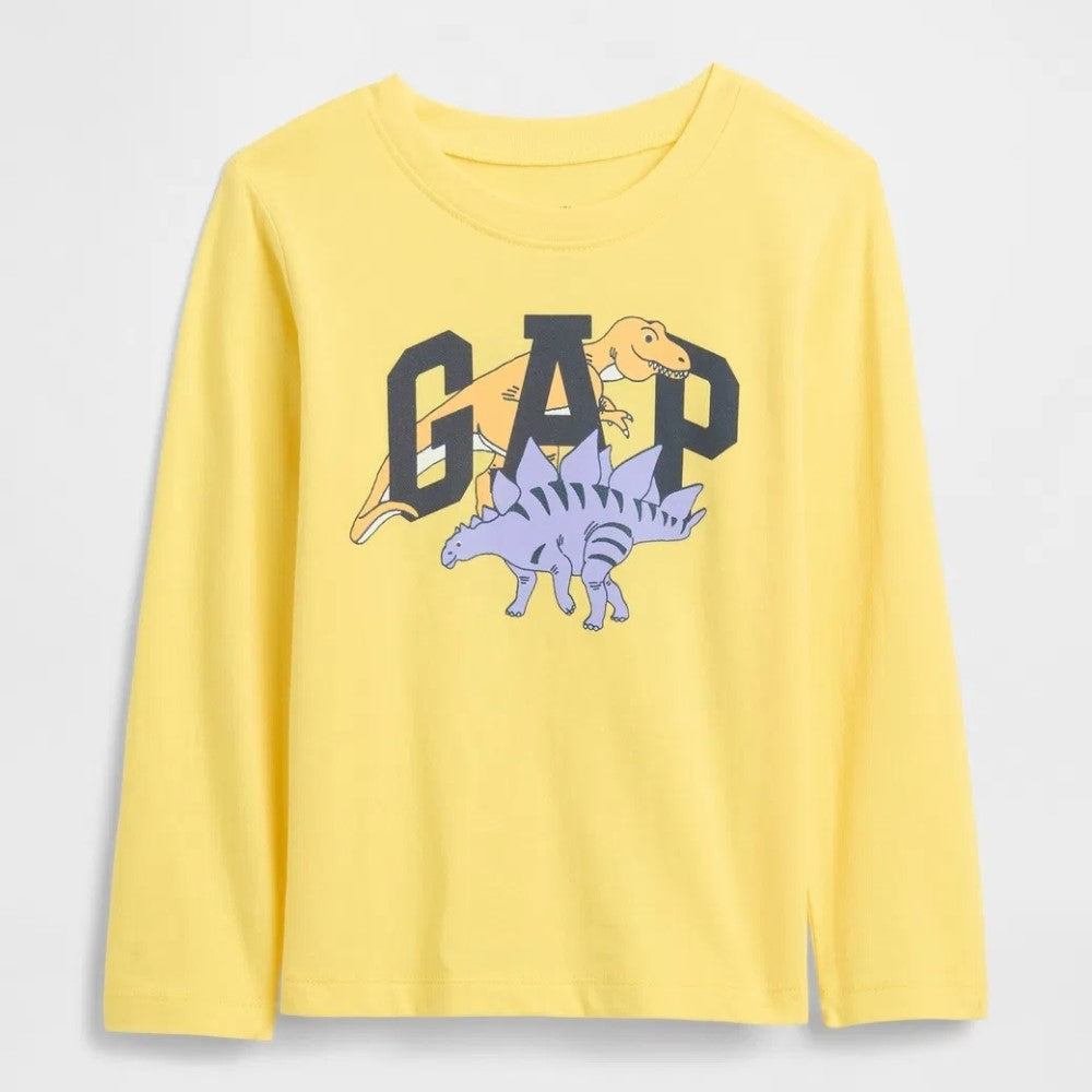 GAP Erkek Çocuk Grafik Baskılı Uzun Kol T-Shirt Sarı