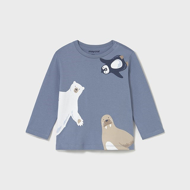 Mayoral Kışlık Erkek Bebek Uzun Kol T-shirt Mavi