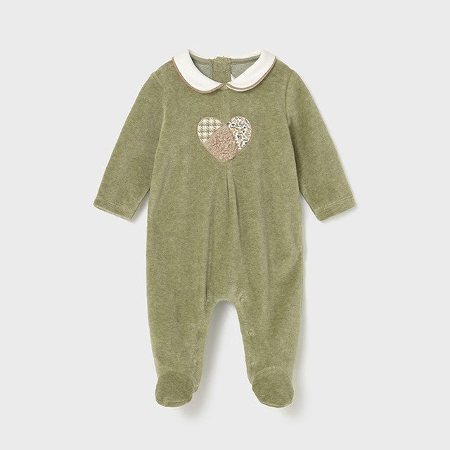 Mayoral Kışlık Kız Bebek Kadife Tulum İkili Set Yeşil