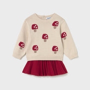 Mayoral Kışlık Kız Bebek Örme Kazak Etek İkili Set Kırmızı