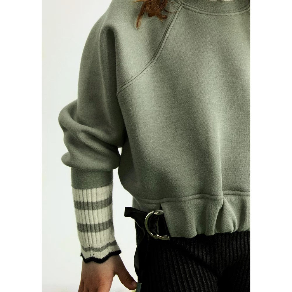 Abel & Lula Kışlık Kız Uzun Kol Sweatshirt Yeşil