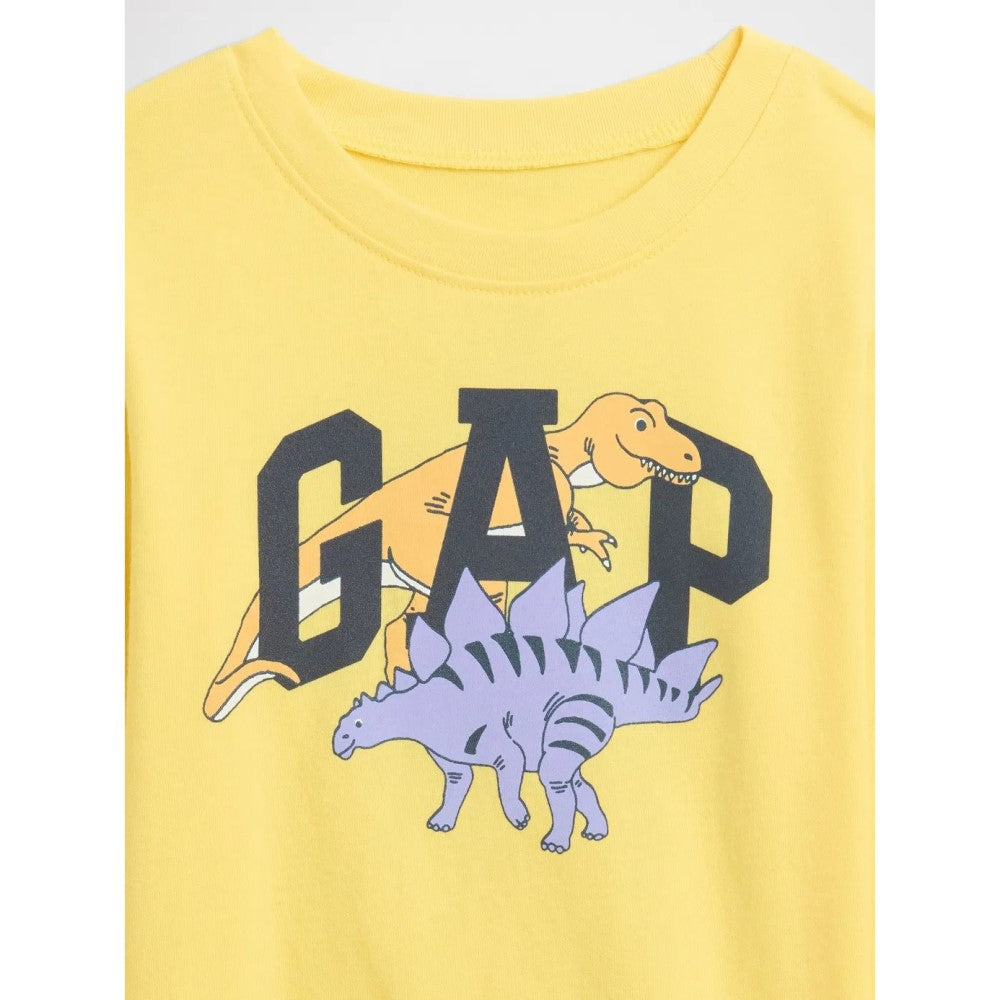 GAP Erkek Çocuk Grafik Baskılı Uzun Kol T-Shirt Sarı